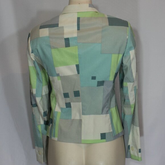 A-K-R-I-S punto jacket geometric pattern multi color women Made in Italy  size 4 - Picture 4 of 9